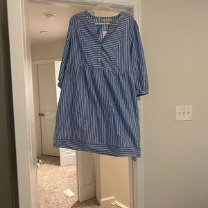 Loft Blue and White Stripe Dress